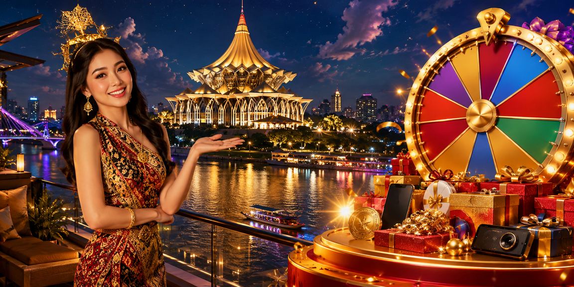 Paparan permainan roulette Sarawak dalam persekitaran kasino dalam talian dengan antara muka moden